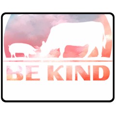 Be Kind To Animals Or Ill Kill You T- Shirt Vegan Be Kind Farm Animal Design Dairy Cow And Pig T- Sh Yoga Reflexion Pose T- Shirtyoga Reflexion Pose T- Shirt Fleece Blanket (medium) by hizuto