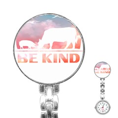 Be Kind To Animals Or Ill Kill You T- Shirt Vegan Be Kind Farm Animal Design Dairy Cow And Pig T- Sh Yoga Reflexion Pose T- Shirtyoga Reflexion Pose T- Shirt Stainless Steel Nurses Watch by hizuto