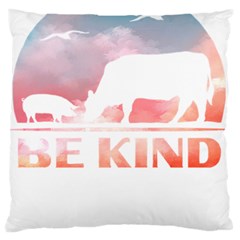 Be Kind To Animals Or Ill Kill You T- Shirt Vegan Be Kind Farm Animal Design Dairy Cow And Pig T- Sh Yoga Reflexion Pose T- Shirtyoga Reflexion Pose T- Shirt Standard Premium Plush Fleece Cushion Case by hizuto