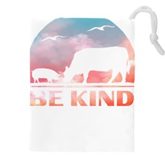 Be Kind To Animals Or Ill Kill You T- Shirt Vegan Be Kind Farm Animal Design Dairy Cow And Pig T- Sh Yoga Reflexion Pose T- Shirtyoga Reflexion Pose T- Shirt Drawstring Pouch (5xl) by hizuto