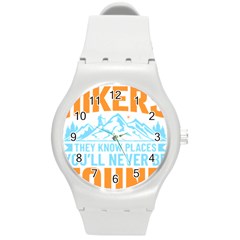 Be Nice To Hikers T- Shirt Be Nice To Hikers T- Shirt Yoga Reflexion Pose T- Shirtyoga Reflexion Pose T- Shirt Round Plastic Sport Watch (m)