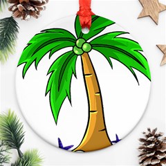 Beach Coconut Tree T- Shirt Beach Coconut Tree T- Shirt Yoga Reflexion Pose T- Shirtyoga Reflexion Pose T- Shirt Ornament (round) by hizuto