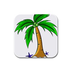 Beach Coconut Tree T- Shirt Beach Coconut Tree T- Shirt Yoga Reflexion Pose T- Shirtyoga Reflexion Pose T- Shirt Rubber Square Coaster (4 Pack) by hizuto