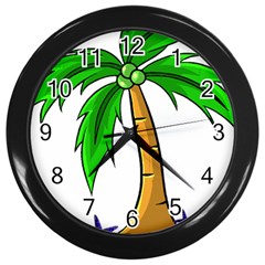 Beach Coconut Tree T- Shirt Beach Coconut Tree T- Shirt Yoga Reflexion Pose T- Shirtyoga Reflexion Pose T- Shirt Wall Clock (black) by hizuto