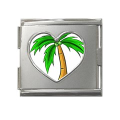 Beach Coconut Tree T- Shirt Beach Coconut Tree T- Shirt Yoga Reflexion Pose T- Shirtyoga Reflexion Pose T- Shirt Mega Link Heart Italian Charm (18mm) by hizuto