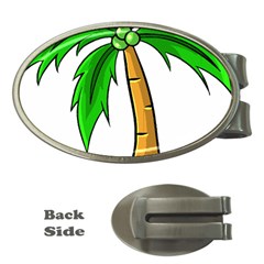 Beach Coconut Tree T- Shirt Beach Coconut Tree T- Shirt Yoga Reflexion Pose T- Shirtyoga Reflexion Pose T- Shirt Money Clips (oval)  by hizuto