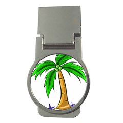 Beach Coconut Tree T- Shirt Beach Coconut Tree T- Shirt Yoga Reflexion Pose T- Shirtyoga Reflexion Pose T- Shirt Money Clips (round)  by hizuto