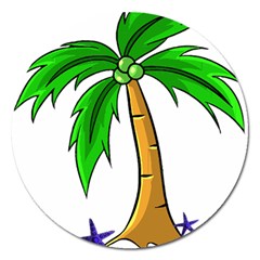 Beach Coconut Tree T- Shirt Beach Coconut Tree T- Shirt Yoga Reflexion Pose T- Shirtyoga Reflexion Pose T- Shirt Magnet 5  (round) by hizuto