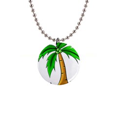 Beach Coconut Tree T- Shirt Beach Coconut Tree T- Shirt Yoga Reflexion Pose T- Shirtyoga Reflexion Pose T- Shirt 1  Button Necklace