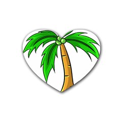 Beach Coconut Tree T- Shirt Beach Coconut Tree T- Shirt Yoga Reflexion Pose T- Shirtyoga Reflexion Pose T- Shirt Rubber Coaster (heart) by hizuto