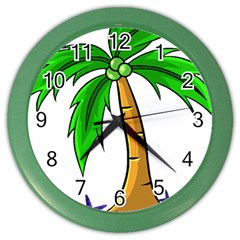 Beach Coconut Tree T- Shirt Beach Coconut Tree T- Shirt Yoga Reflexion Pose T- Shirtyoga Reflexion Pose T- Shirt Color Wall Clock by hizuto