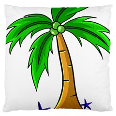 Beach Coconut Tree T- Shirt Beach Coconut Tree T- Shirt Yoga Reflexion Pose T- Shirtyoga Reflexion Pose T- Shirt Large Cushion Case (one Side) by hizuto