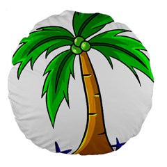 Beach Coconut Tree T- Shirt Beach Coconut Tree T- Shirt Yoga Reflexion Pose T- Shirtyoga Reflexion Pose T- Shirt Large 18  Premium Round Cushions by hizuto