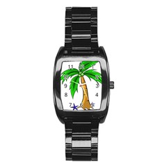 Beach Coconut Tree T- Shirt Beach Coconut Tree T- Shirt Yoga Reflexion Pose T- Shirtyoga Reflexion Pose T- Shirt Stainless Steel Barrel Watch by hizuto