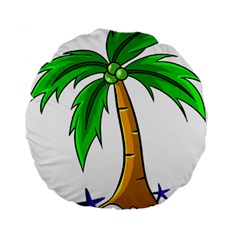 Beach Coconut Tree T- Shirt Beach Coconut Tree T- Shirt Yoga Reflexion Pose T- Shirtyoga Reflexion Pose T- Shirt Standard 15  Premium Flano Round Cushions by hizuto