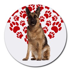 Belgian Malinois Gift T- Shirt Cool Belgian Malinois Valentine Heart Paw Belgian Malinois Dog Lover Yoga Reflexion Pose T- Shirtyoga Reflexion Pose T- Shirt Round Mousepad by hizuto