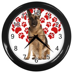 Belgian Malinois Gift T- Shirt Cool Belgian Malinois Valentine Heart Paw Belgian Malinois Dog Lover Yoga Reflexion Pose T- Shirtyoga Reflexion Pose T- Shirt Wall Clock (black) by hizuto