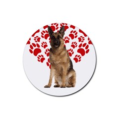 Belgian Malinois Gift T- Shirt Cool Belgian Malinois Valentine Heart Paw Belgian Malinois Dog Lover Yoga Reflexion Pose T- Shirtyoga Reflexion Pose T- Shirt Rubber Round Coaster (4 Pack) by hizuto