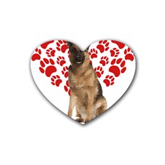 Belgian Malinois Gift T- Shirt Cool Belgian Malinois Valentine Heart Paw Belgian Malinois Dog Lover Yoga Reflexion Pose T- Shirtyoga Reflexion Pose T- Shirt Rubber Heart Coaster (4 Pack) by hizuto