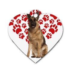 Belgian Malinois Gift T- Shirt Cool Belgian Malinois Valentine Heart Paw Belgian Malinois Dog Lover Yoga Reflexion Pose T- Shirtyoga Reflexion Pose T- Shirt Dog Tag Heart (one Side) by hizuto