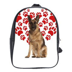 Belgian Malinois Gift T- Shirt Cool Belgian Malinois Valentine Heart Paw Belgian Malinois Dog Lover Yoga Reflexion Pose T- Shirtyoga Reflexion Pose T- Shirt School Bag (large) by hizuto