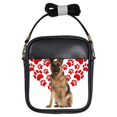 Belgian Malinois Gift T- Shirt Cool Belgian Malinois Valentine Heart Paw Belgian Malinois Dog Lover Yoga Reflexion Pose T- Shirtyoga Reflexion Pose T- Shirt Girls Sling Bag by hizuto