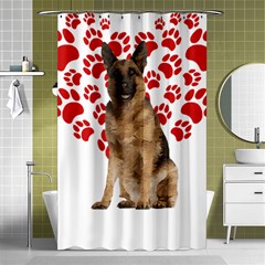 Belgian Malinois Gift T- Shirt Cool Belgian Malinois Valentine Heart Paw Belgian Malinois Dog Lover Yoga Reflexion Pose T- Shirtyoga Reflexion Pose T- Shirt Shower Curtain 48  X 72  (small)  by hizuto