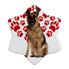 Belgian Malinois Gift T- Shirt Cool Belgian Malinois Valentine Heart Paw Belgian Malinois Dog Lover Yoga Reflexion Pose T- Shirtyoga Reflexion Pose T- Shirt Snowflake Ornament (two Sides) by hizuto