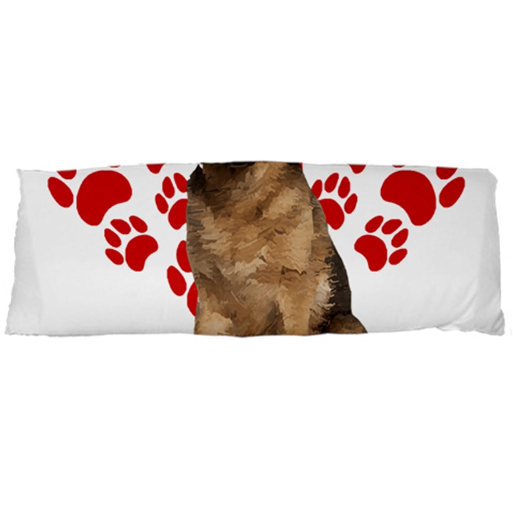 Belgian Malinois Gift T- Shirt Cool Belgian Malinois Valentine Heart Paw Belgian Malinois Dog Lover Yoga Reflexion Pose T- Shirtyoga Reflexion Pose T- Shirt Body Pillow Case Dakimakura (Two Sides)