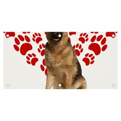 Belgian Malinois Gift T- Shirt Cool Belgian Malinois Valentine Heart Paw Belgian Malinois Dog Lover Yoga Reflexion Pose T- Shirtyoga Reflexion Pose T- Shirt Banner And Sign 6  X 3  by hizuto