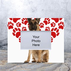 Belgian Malinois Gift T- Shirt Cool Belgian Malinois Valentine Heart Paw Belgian Malinois Dog Lover Yoga Reflexion Pose T- Shirtyoga Reflexion Pose T- Shirt White Tabletop Photo Frame 4 x6  by hizuto