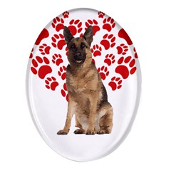 Belgian Malinois Gift T- Shirt Cool Belgian Malinois Valentine Heart Paw Belgian Malinois Dog Lover Yoga Reflexion Pose T- Shirtyoga Reflexion Pose T- Shirt Oval Glass Fridge Magnet (4 Pack) by hizuto