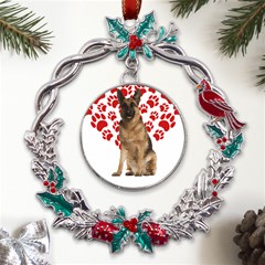 Belgian Malinois Gift T- Shirt Cool Belgian Malinois Valentine Heart Paw Belgian Malinois Dog Lover Yoga Reflexion Pose T- Shirtyoga Reflexion Pose T- Shirt Metal X mas Wreath Holly Leaf Ornament by hizuto