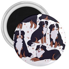 Bernese Mountain Dog T- Shirtbernese Mountain Dog Illustration T- Shirt Yoga Reflexion Pose T- Shirtyoga Reflexion Pose T- Shirt 3  Magnets by hizuto