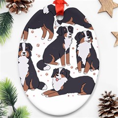 Bernese Mountain Dog T- Shirtbernese Mountain Dog Illustration T- Shirt Yoga Reflexion Pose T- Shirtyoga Reflexion Pose T- Shirt Ornament (oval) by hizuto