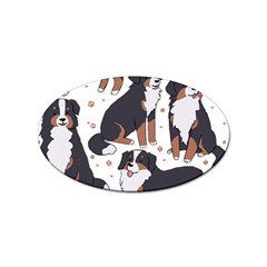 Bernese Mountain Dog T- Shirtbernese Mountain Dog Illustration T- Shirt Yoga Reflexion Pose T- Shirtyoga Reflexion Pose T- Shirt Sticker (oval) by hizuto