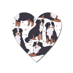 Bernese Mountain Dog T- Shirtbernese Mountain Dog Illustration T- Shirt Yoga Reflexion Pose T- Shirtyoga Reflexion Pose T- Shirt Heart Magnet by hizuto