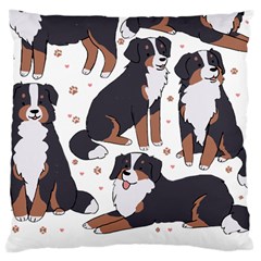 Bernese Mountain Dog T- Shirtbernese Mountain Dog Illustration T- Shirt Yoga Reflexion Pose T- Shirtyoga Reflexion Pose T- Shirt Large Cushion Case (one Side) by hizuto