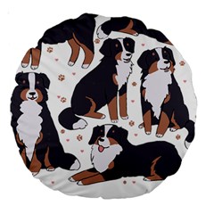 Bernese Mountain Dog T- Shirtbernese Mountain Dog Illustration T- Shirt Yoga Reflexion Pose T- Shirtyoga Reflexion Pose T- Shirt Large 18  Premium Round Cushions by hizuto