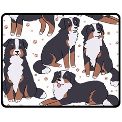 Bernese Mountain Dog T- Shirtbernese Mountain Dog Illustration T- Shirt Yoga Reflexion Pose T- Shirtyoga Reflexion Pose T- Shirt Two Sides Fleece Blanket (medium) by hizuto