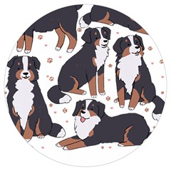 Bernese Mountain Dog T- Shirtbernese Mountain Dog Illustration T- Shirt Yoga Reflexion Pose T- Shirtyoga Reflexion Pose T- Shirt Round Trivet by hizuto