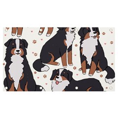 Bernese Mountain Dog T- Shirtbernese Mountain Dog Illustration T- Shirt Yoga Reflexion Pose T- Shirtyoga Reflexion Pose T- Shirt Banner And Sign 7  X 4  by hizuto