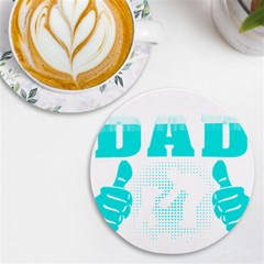 Best Dad Ever T- Shirt Best Dad Ever T- Shirt Yoga Reflexion Pose T- Shirtyoga Reflexion Pose T- Shirt Uv Print Round Tile Coaster by hizuto