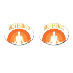 Best Friend T- Shirt Cool Dog Pet Saying T- Shirt Yoga Reflexion Pose T- Shirtyoga Reflexion Pose T- Shirt Cufflinks (oval) by hizuto