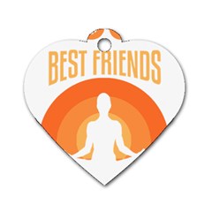 Best Friend T- Shirt Cool Dog Pet Saying T- Shirt Yoga Reflexion Pose T- Shirtyoga Reflexion Pose T- Shirt Dog Tag Heart (two Sides) by hizuto