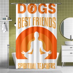 Best Friend T- Shirt Cool Dog Pet Saying T- Shirt Yoga Reflexion Pose T- Shirtyoga Reflexion Pose T- Shirt Shower Curtain 48  X 72  (small)  by hizuto