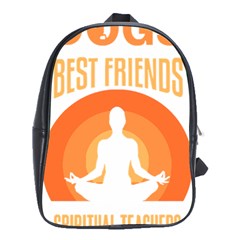 Best Friend T- Shirt Cool Dog Pet Saying T- Shirt Yoga Reflexion Pose T- Shirtyoga Reflexion Pose T- Shirt School Bag (xl) by hizuto