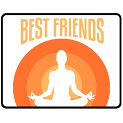 Best Friend T- Shirt Cool Dog Pet Saying T- Shirt Yoga Reflexion Pose T- Shirtyoga Reflexion Pose T- Shirt Two Sides Fleece Blanket (medium) by hizuto