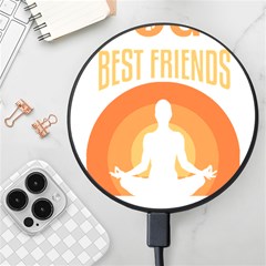 Best Friend T- Shirt Cool Dog Pet Saying T- Shirt Yoga Reflexion Pose T- Shirtyoga Reflexion Pose T- Shirt Wireless Fast Charger(black) by hizuto