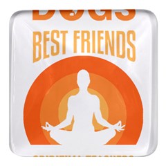 Best Friend T- Shirt Cool Dog Pet Saying T- Shirt Yoga Reflexion Pose T- Shirtyoga Reflexion Pose T- Shirt Square Glass Fridge Magnet (4 Pack) by hizuto